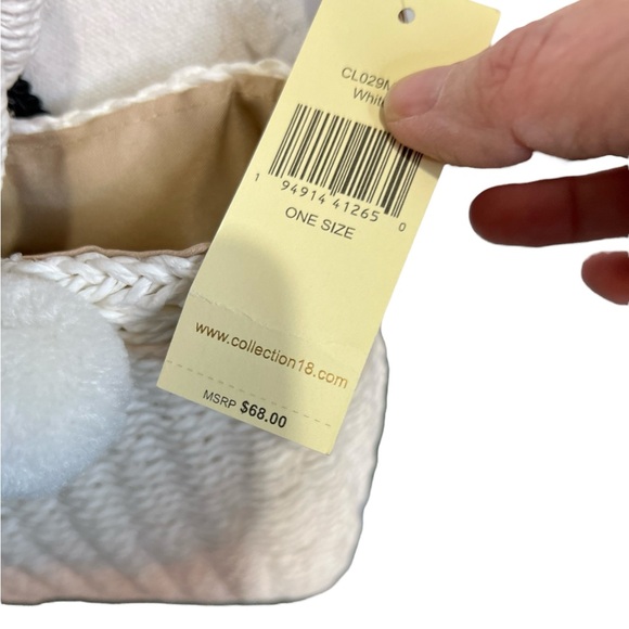 NWT Collection Eighteen 18 Adorable Pom Pom Crossbody Shoulder or Bucket Purse - Picture 4 of 6